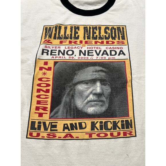 Vintage 2005 Willie Nelson Shirt Large Reno Nevada Country Music Band Tour Retro - Picture 2 of 11